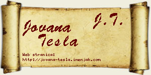 Jovana Tesla vizit kartica